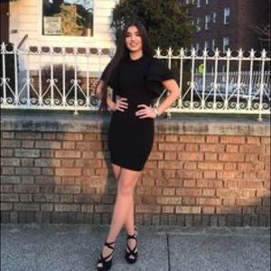 Hyfve Black Dress with Ruffle Sleeve and Body Con Style Bottom Size Large